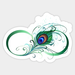 Infinity symbol with peacock feather Sticker